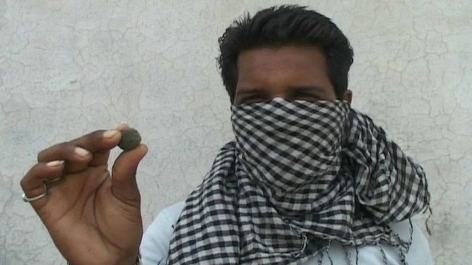 A man holding the candy-like drug that addicts in Punjab are now consuming. (Photo: <b>The Quint</b>)