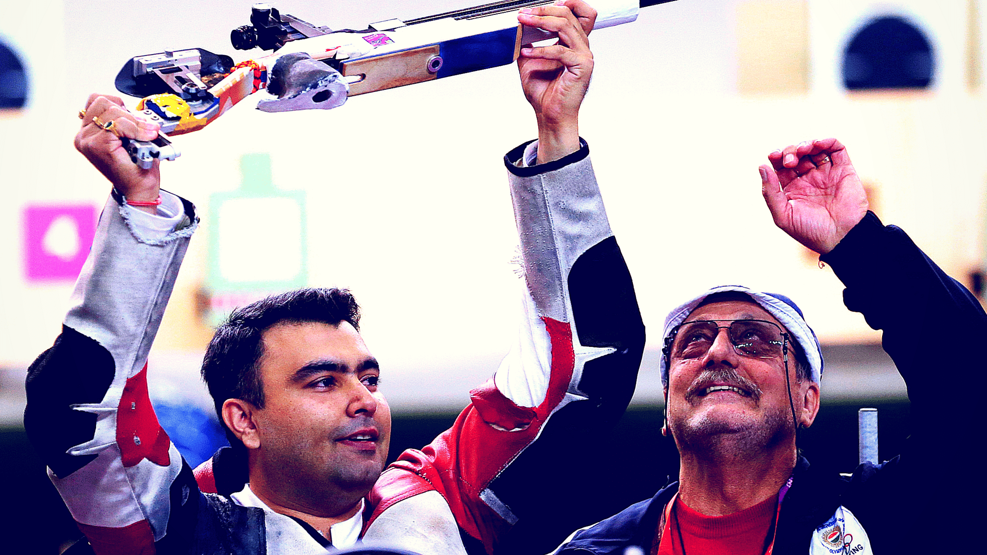 Gagan Narang (Left) after winning a bronze medal at 2012 London Olympics. (Photo: Reuters)