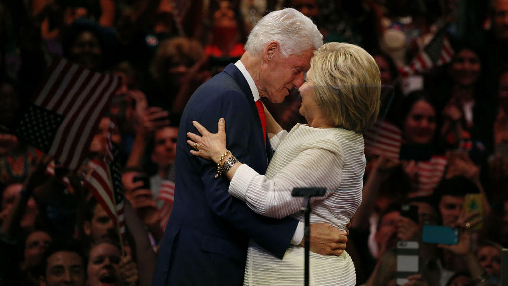 Bill and Hillary Clinton at the Democratic National Convention. (Photo: AP)