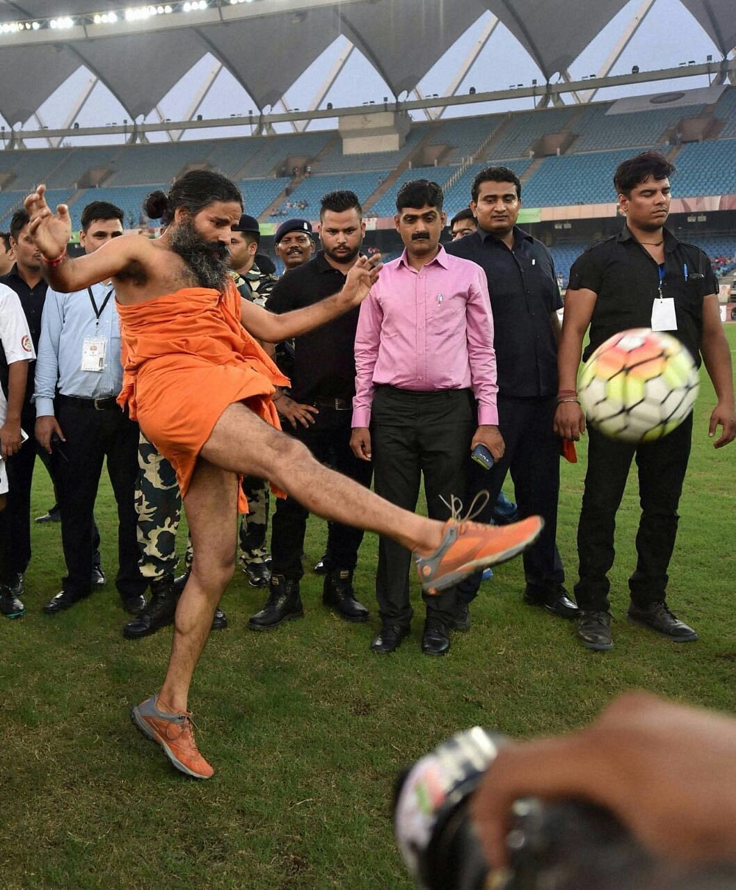 Baba Ramdev showed off his football skills in an exhibition match recently. Here’s what you can expect soon.