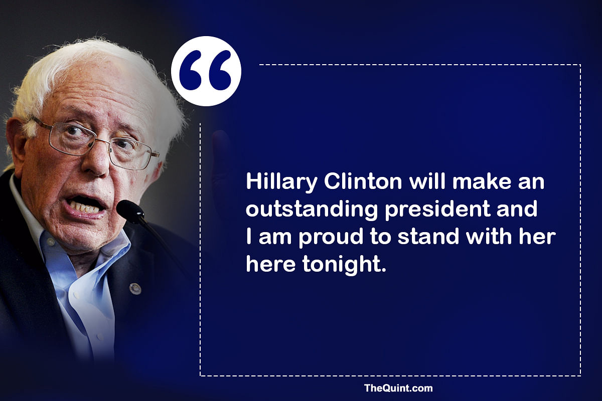 Hillary will make an outstanding President, said Bernie Sanders in his speech at the Democratic National Convention.