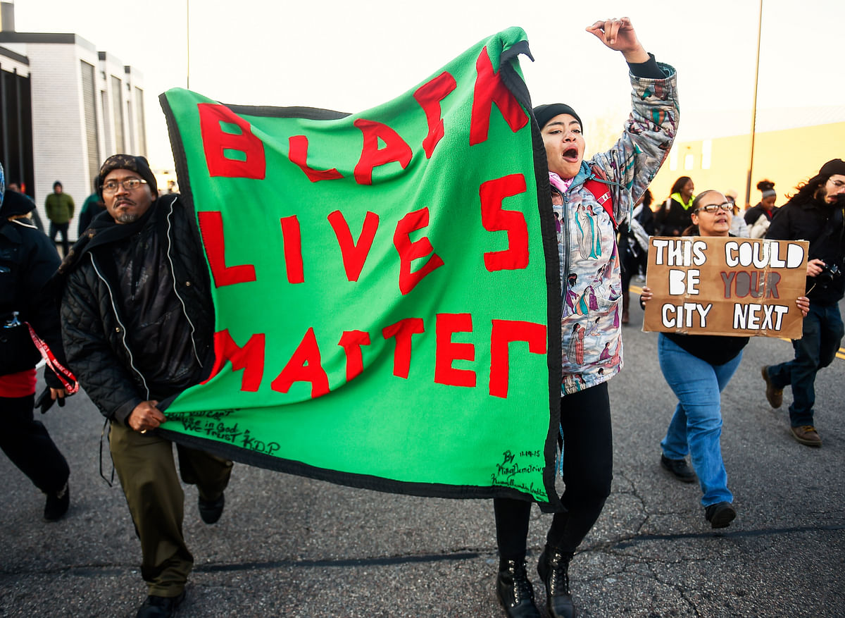 

Earlier on Sunday, some 2,000 people rallied  to protest police killings of black people.