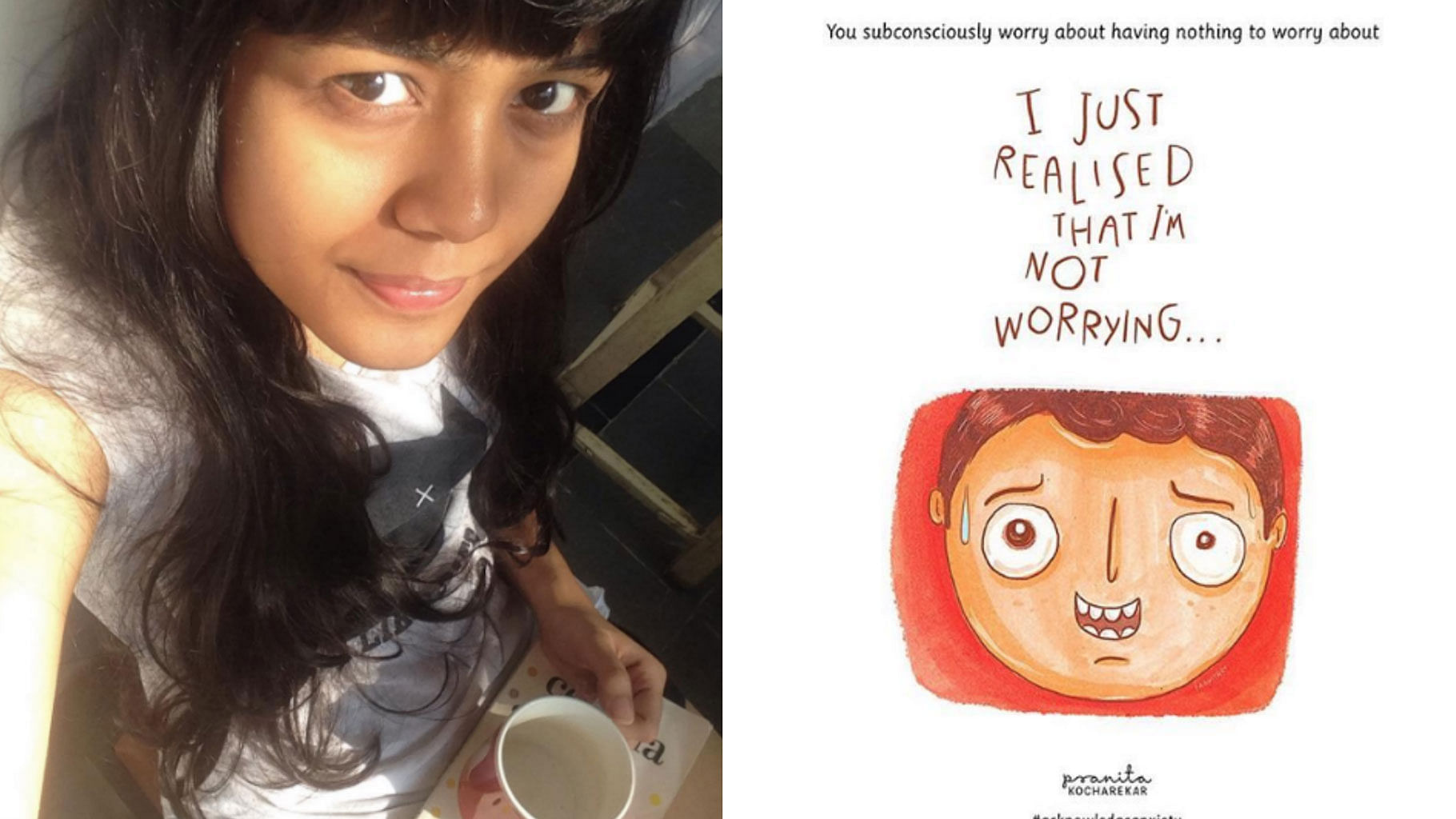 Pranita Kocharekar with one of her illustrations. (Photo courtesy: Instagram)