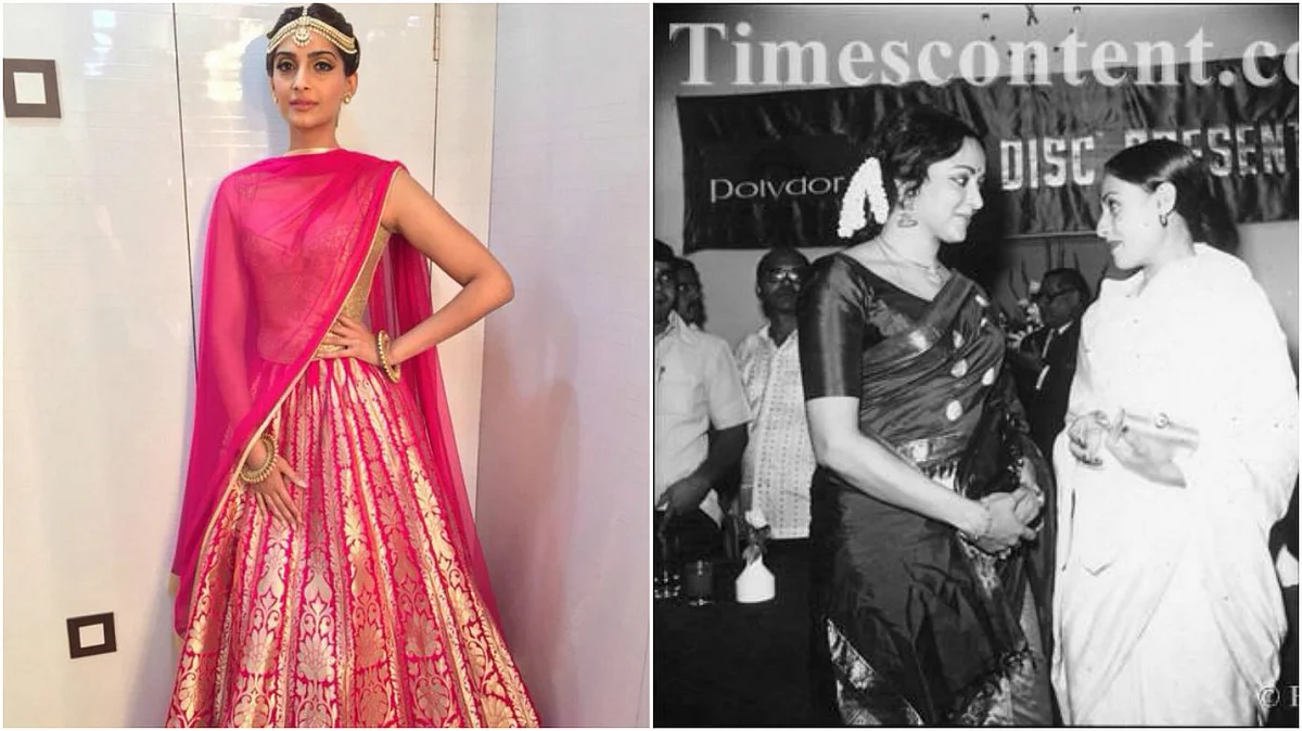 Sonam Kapoor (left), Hema Malini chats with Jaya Bachchan. (Photo Courtesy: Pinterest.com)