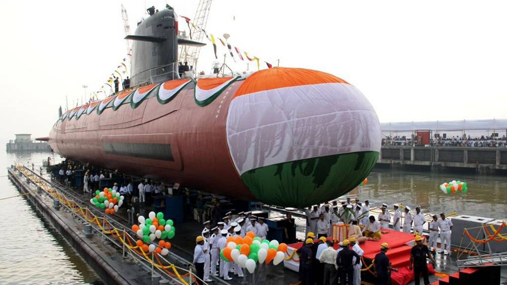 Scorpene Class Submarine INS Kalvari set afloat at Naval Dockyard, Mumbai. (File photo: http://indiannavy.nic.in)