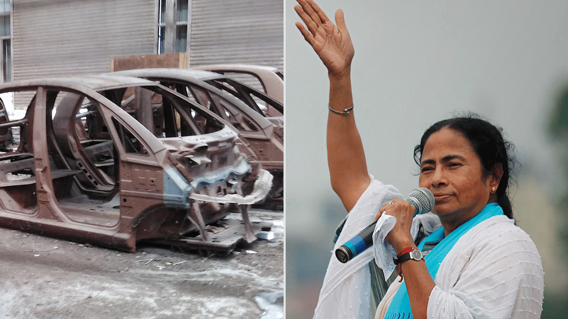 Tata Motors suffer a setback after Supreme Court verdict, Mamata Banerjee expresses joy. (Photo: Altered by The Quint)