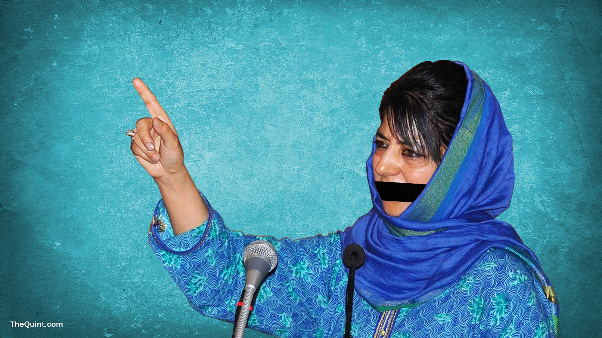 What explains the silence of chief minister Mehbooba Mufti in the aftermath of Hizbul commander Burhan Wani’s killing? &nbsp; (Photo: IANS/Altered by <b>The Quint</b>)