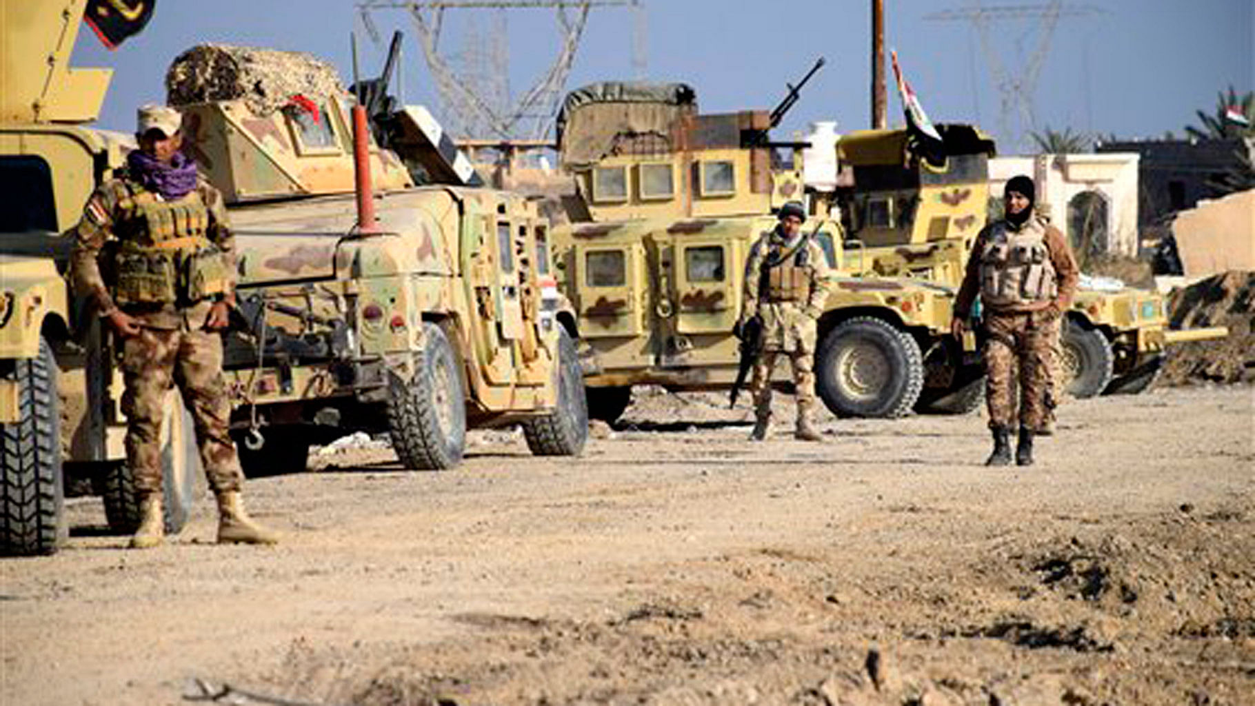 Iraqi soldiers have reclaimed the land from the ISIS after a fierce battle.