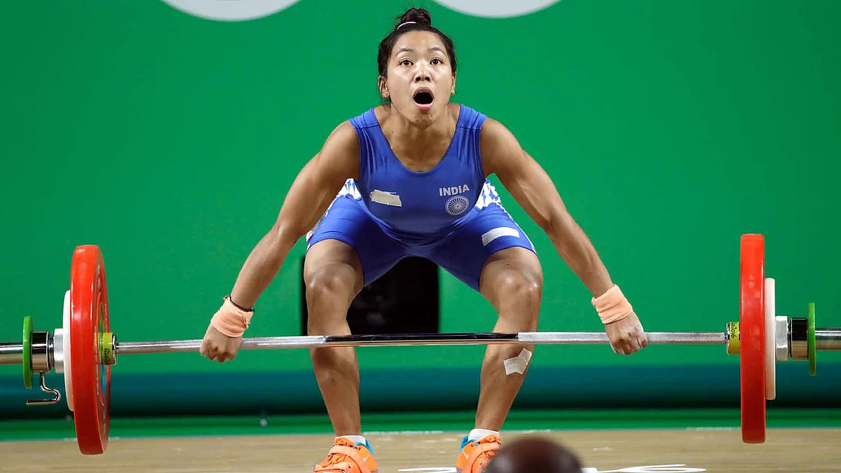Saikhom Mirabai Chanu during the 2016 Rio Olympics. 