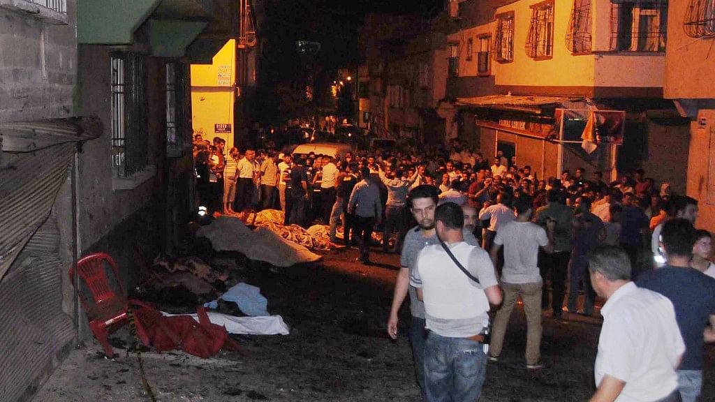 A blast at a wedding party in Turkey’s Sahinbey district has killed 22. (Photo: AP)