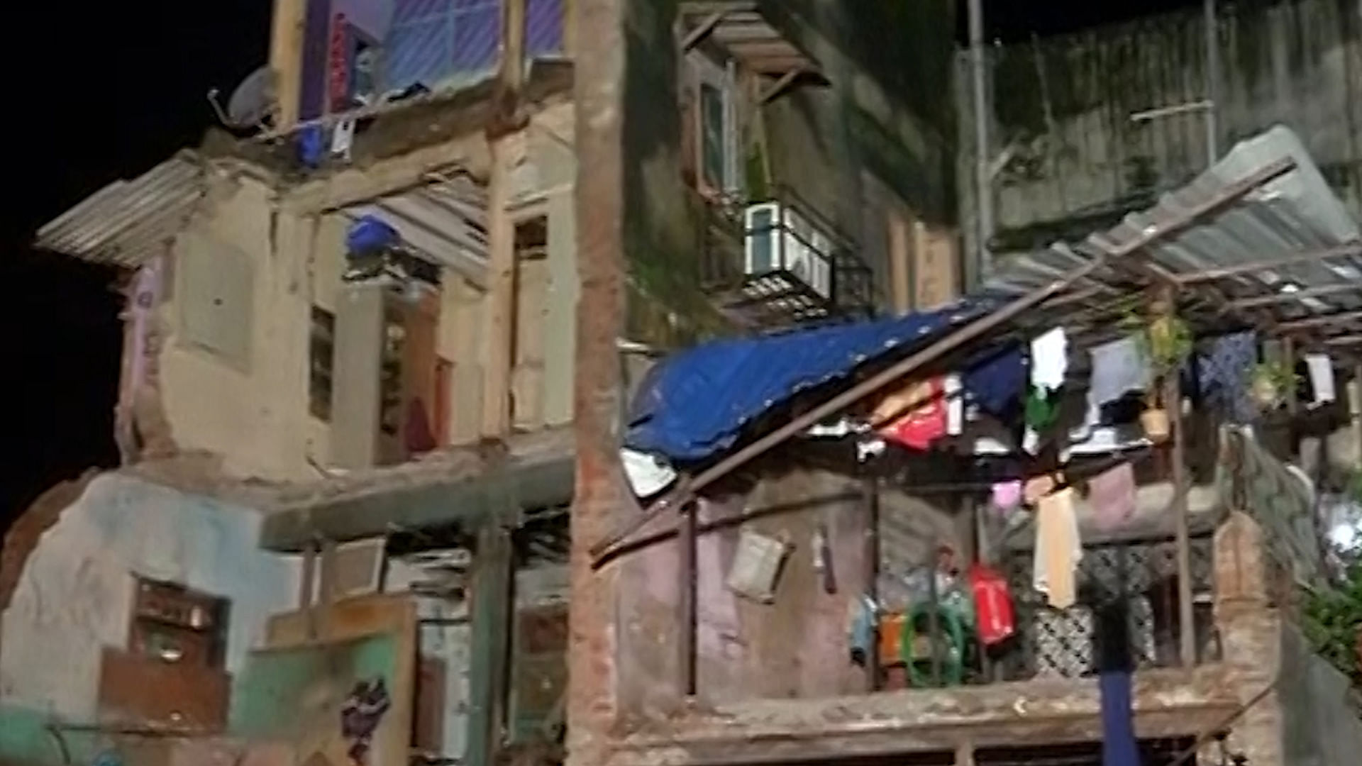 Old residential building collapsed injuring one person, as four people were rescued. (Photo: ANI screengrab)