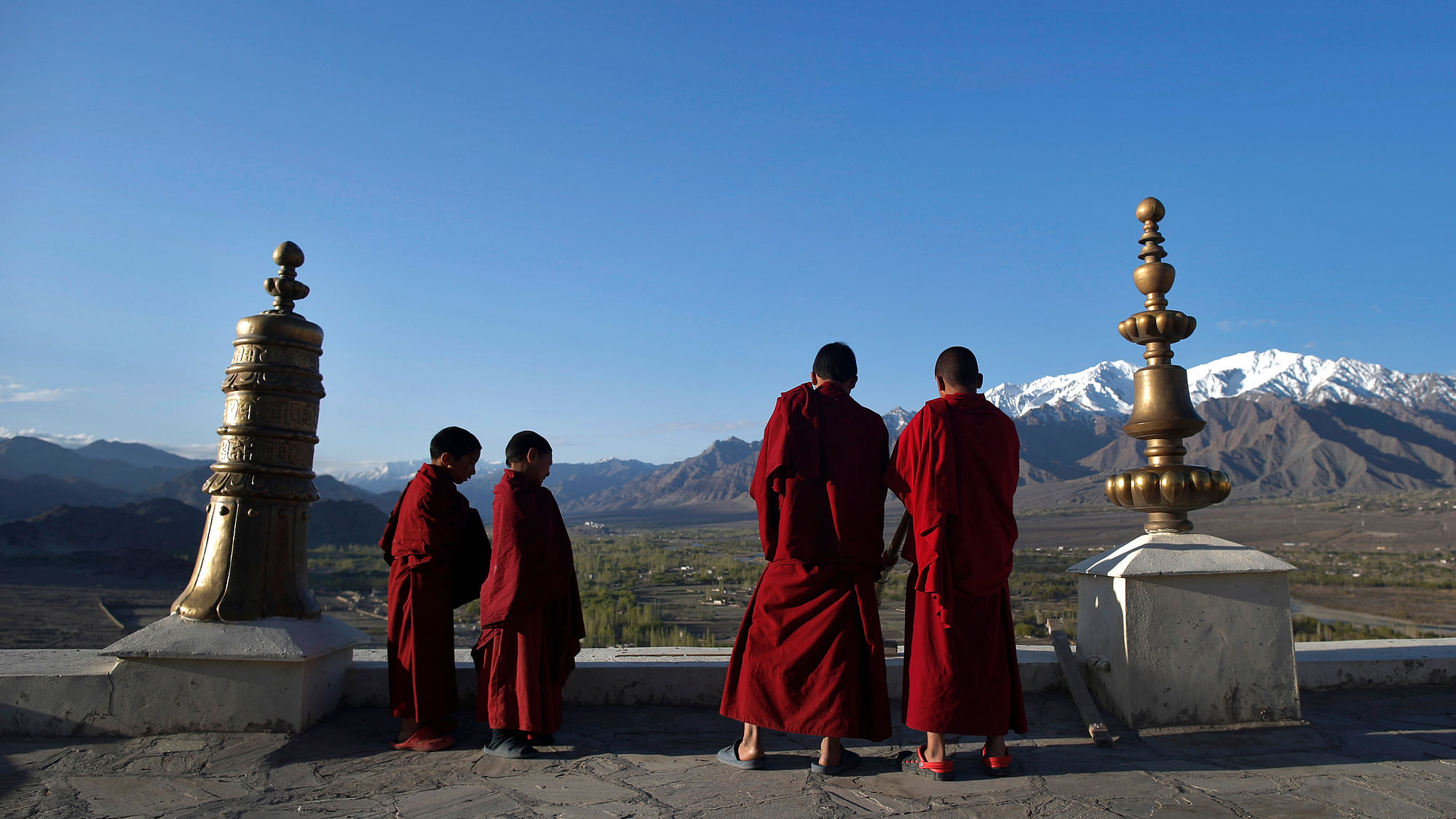 Young Buddhist Monks at a monastery in Ladakh. (Photo: Reuters)