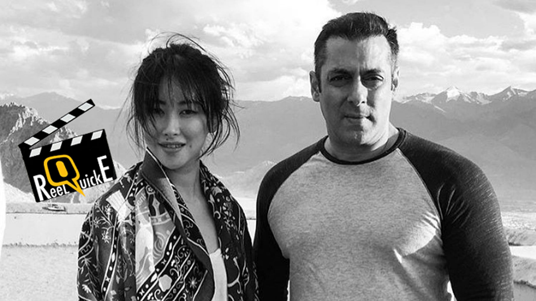 Salman Khan and his new heroine Zhu Zhu. (Photo Courtesy: <a href="https://www.instagram.com/p/BI5m0KZgRI9/?tagged=tubelight&amp;hl=en">Instagram/@salmankhanfansclub</a>)