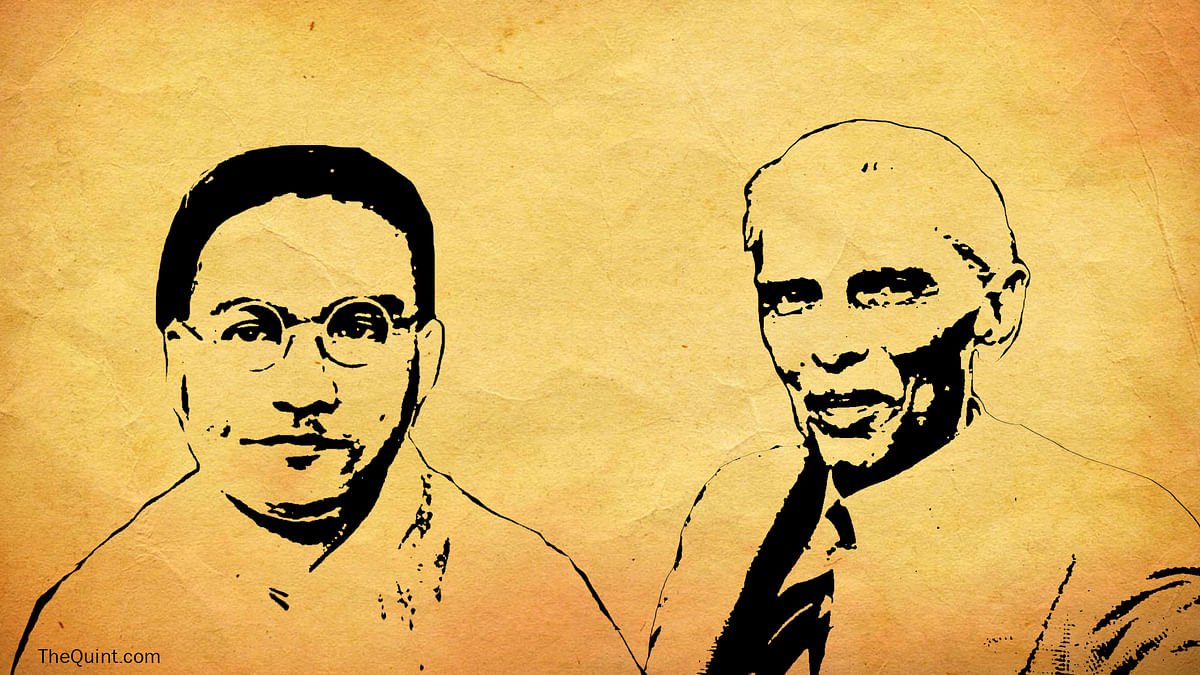 Jogendranath Mandal (left) and Mohammed Ali Jinnah. 