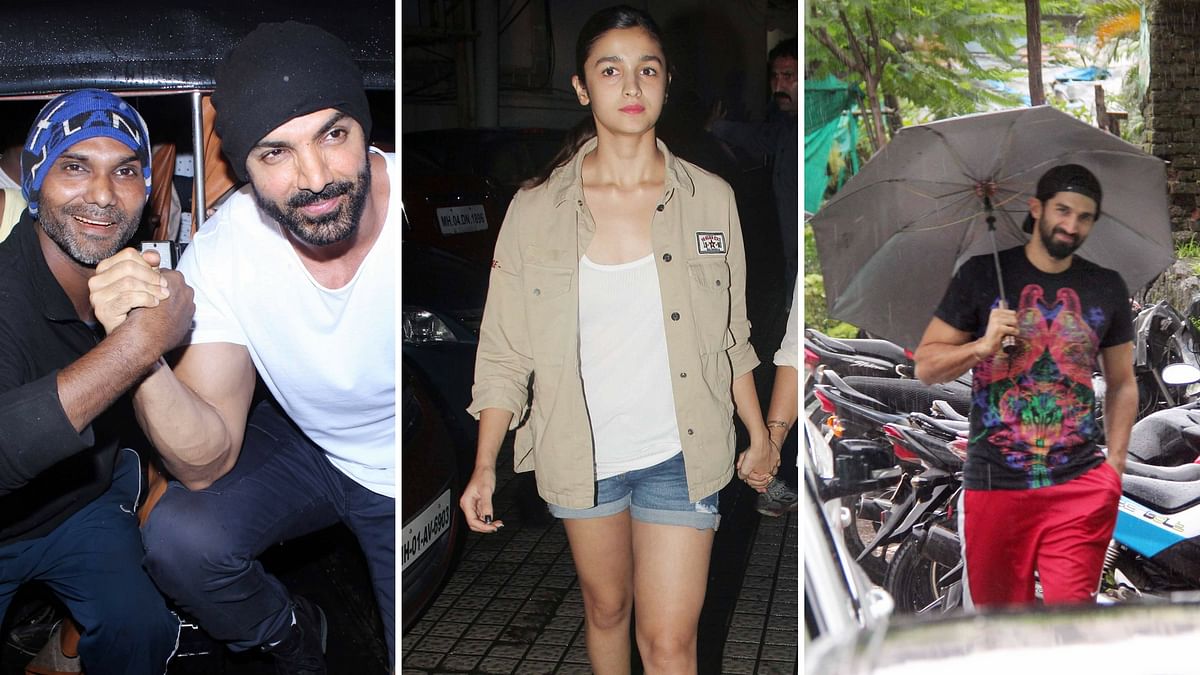 In Pics: Alia with Mom, John with his Fans & Aditya In the Rains