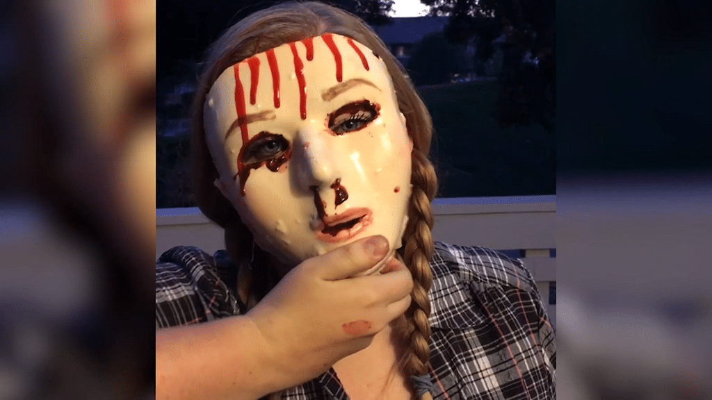 This 17-year-old creates gruesome looks with make-up (Photo: AP Screengrab) 