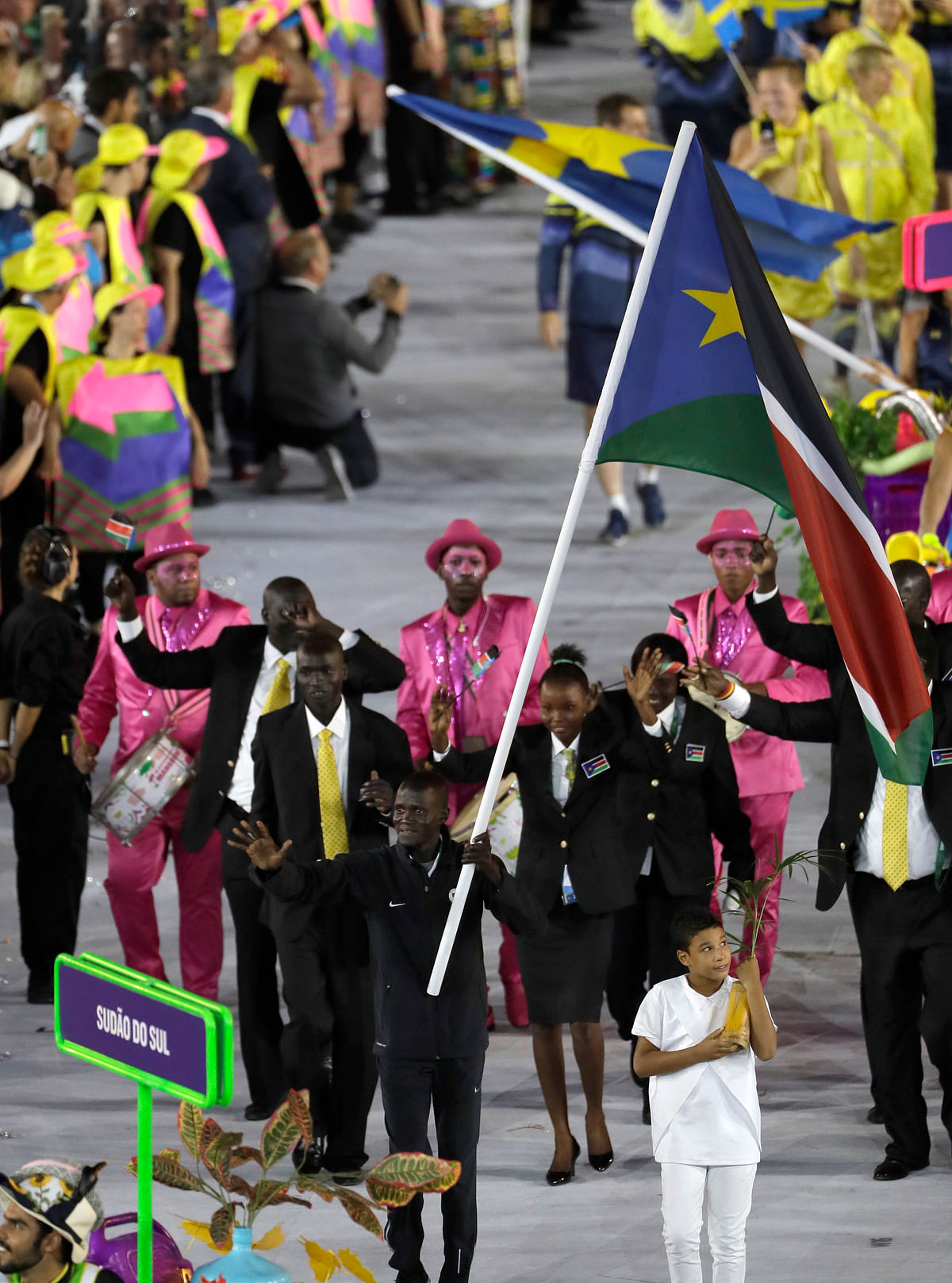 

Guor Marial also became South Sudan’s first flag bearer at an Olympics in Rio 2016.