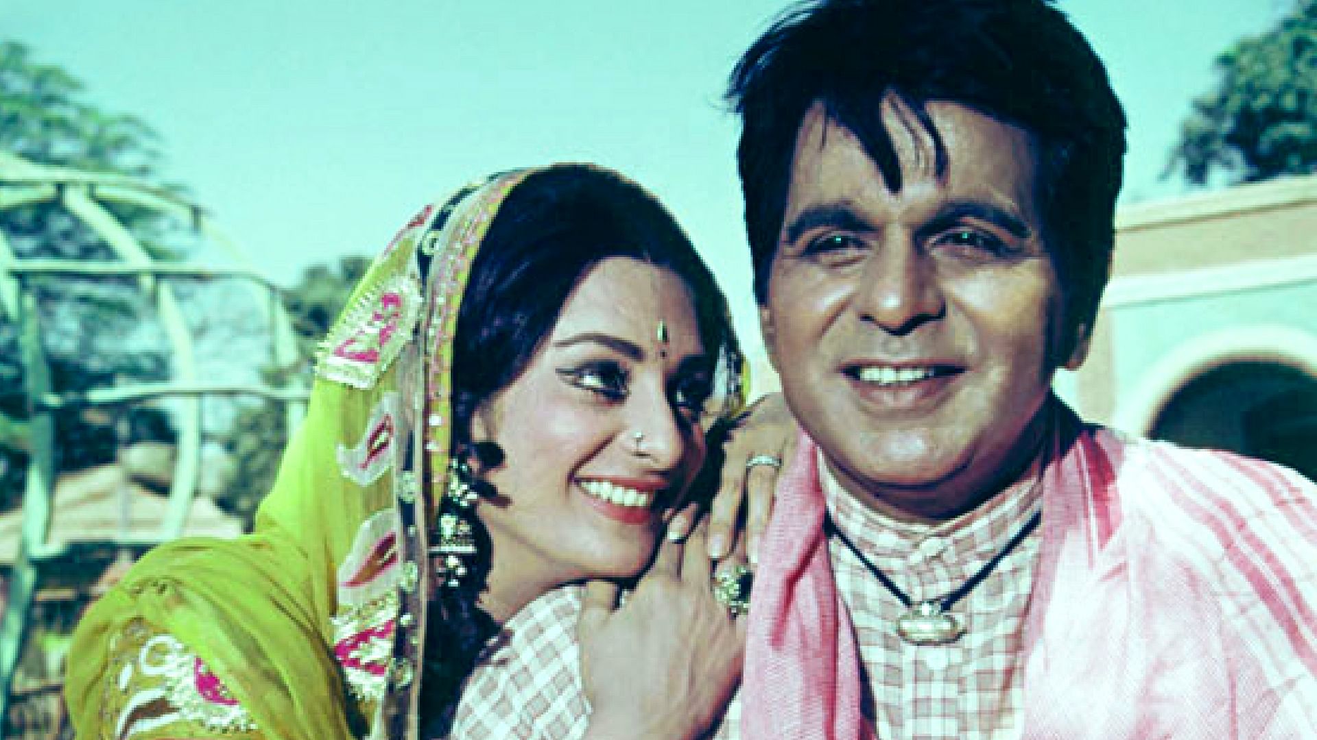  Saira Banu with Dilip Kumar in a scene from <i>Gopi.</i>