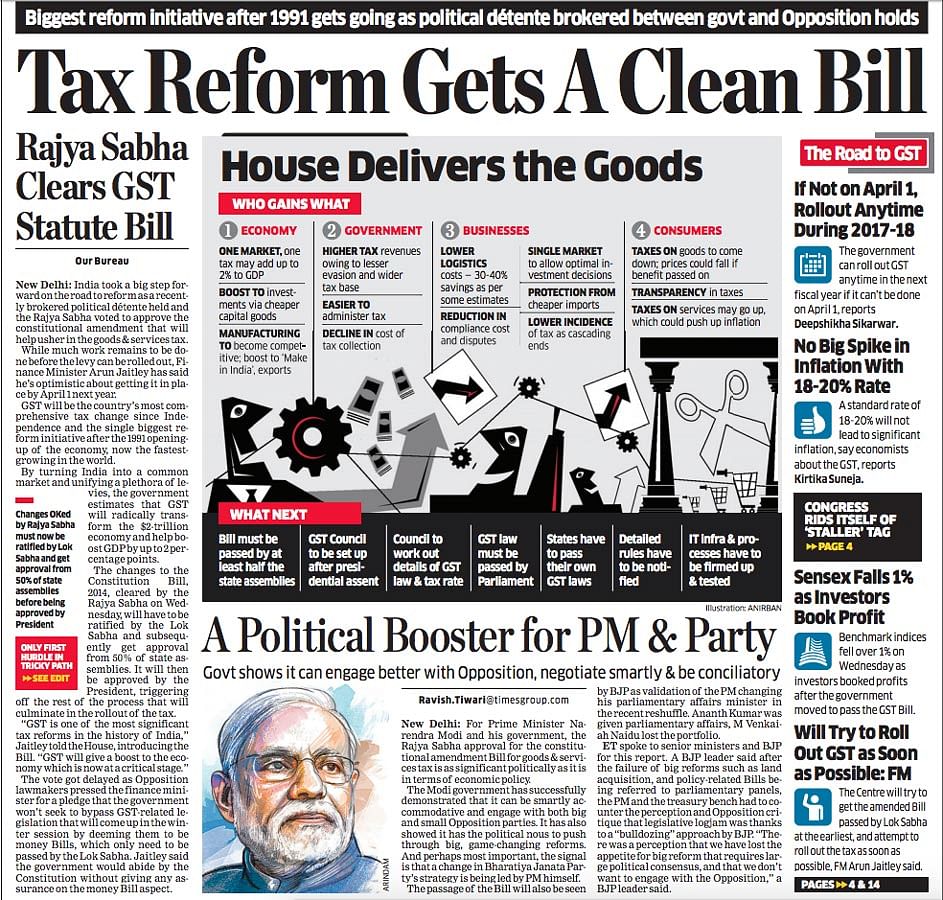 The historic vote has paved way for a new taxation system under the Goods and Services Tax (GST).