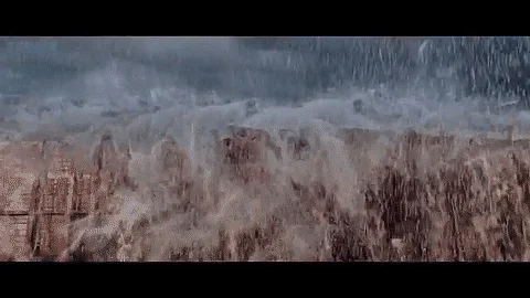 <i>Mohenjo Daro</i> shows the city getting flooded when a weak dam overflows. (GIF: <i>Mohenjo Daro</i> trailer)