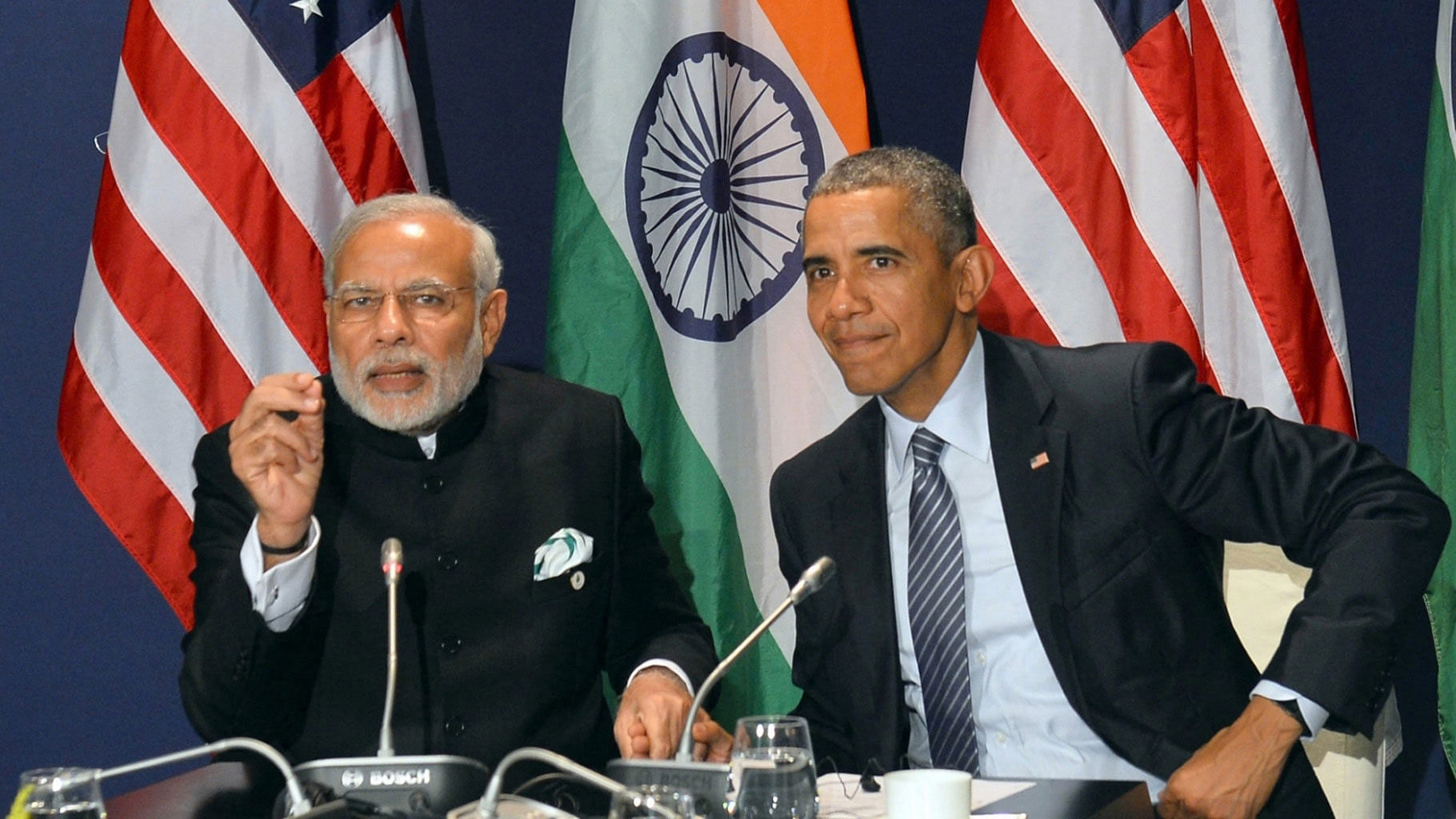 File photo of Prime Minister Narendra Modi and President Barack Obama. (Photo: IANS)
