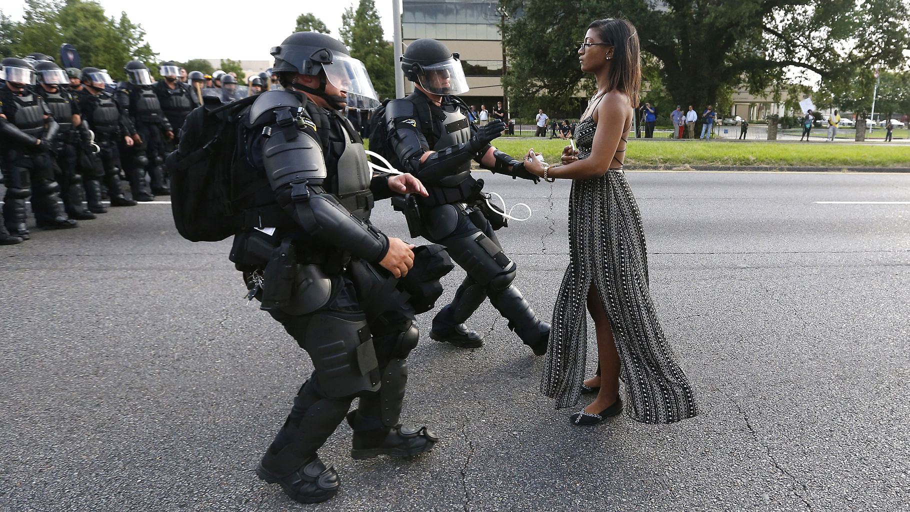 This photograph was captured in Baton Rouge during the nationwide violent protests against the arbitrary killing of black people by police forces in the USA. (Photo: Reuters)&nbsp;