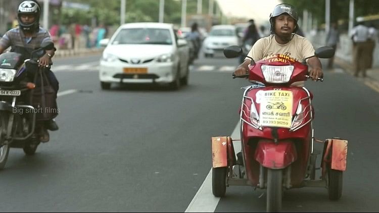 

Maa Ula, a Chennai bike-taxi service run by the differently-abled (Photo: Youtube screenshot)