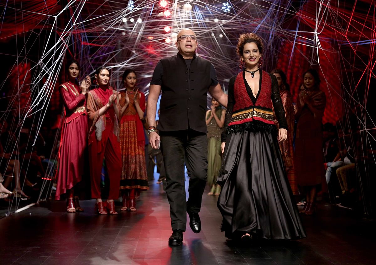 Kangana Ranaut walks the ramp for designer Tarun Tahiliani at the fashion week.