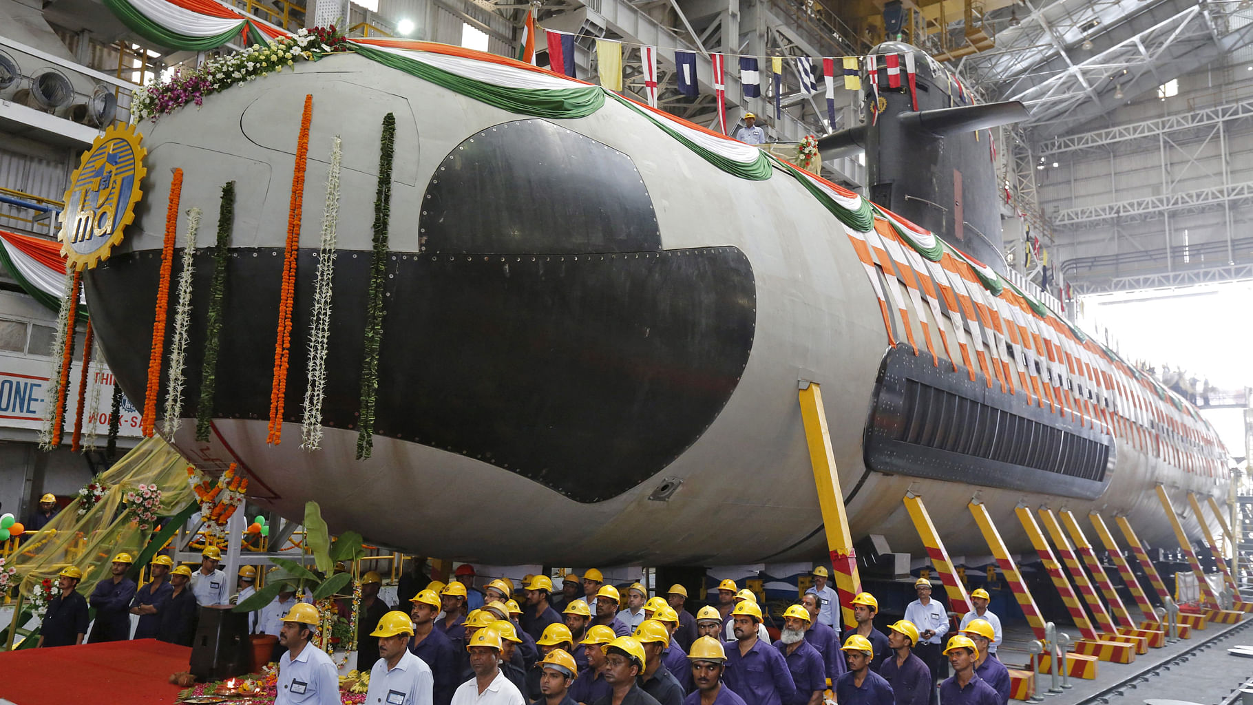 The Indian Navy’s first Scorpene submarine in Mumbai last year. (Photo: Reuters)