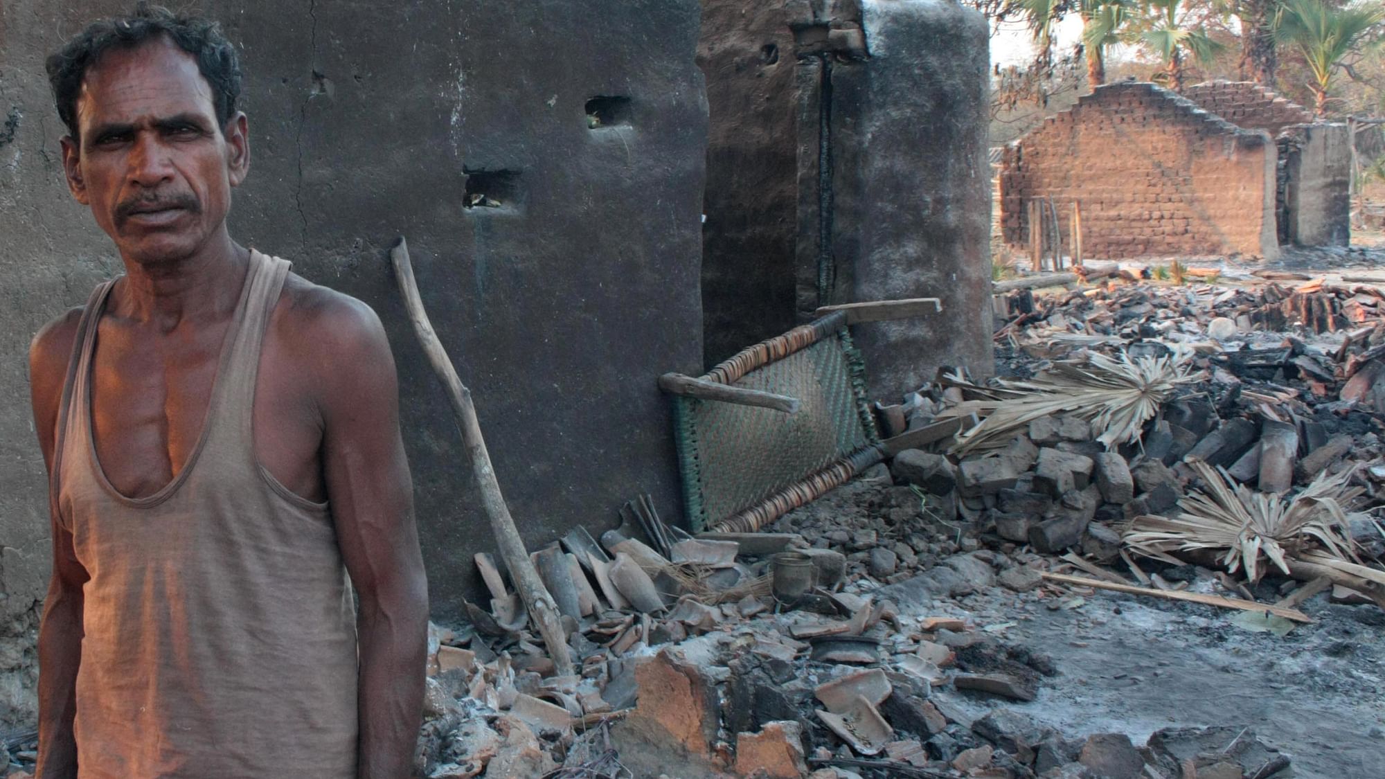 The village in Chhattisgarh lies burnt and damaged, March 2011. (Photo: Aman Sethi) 