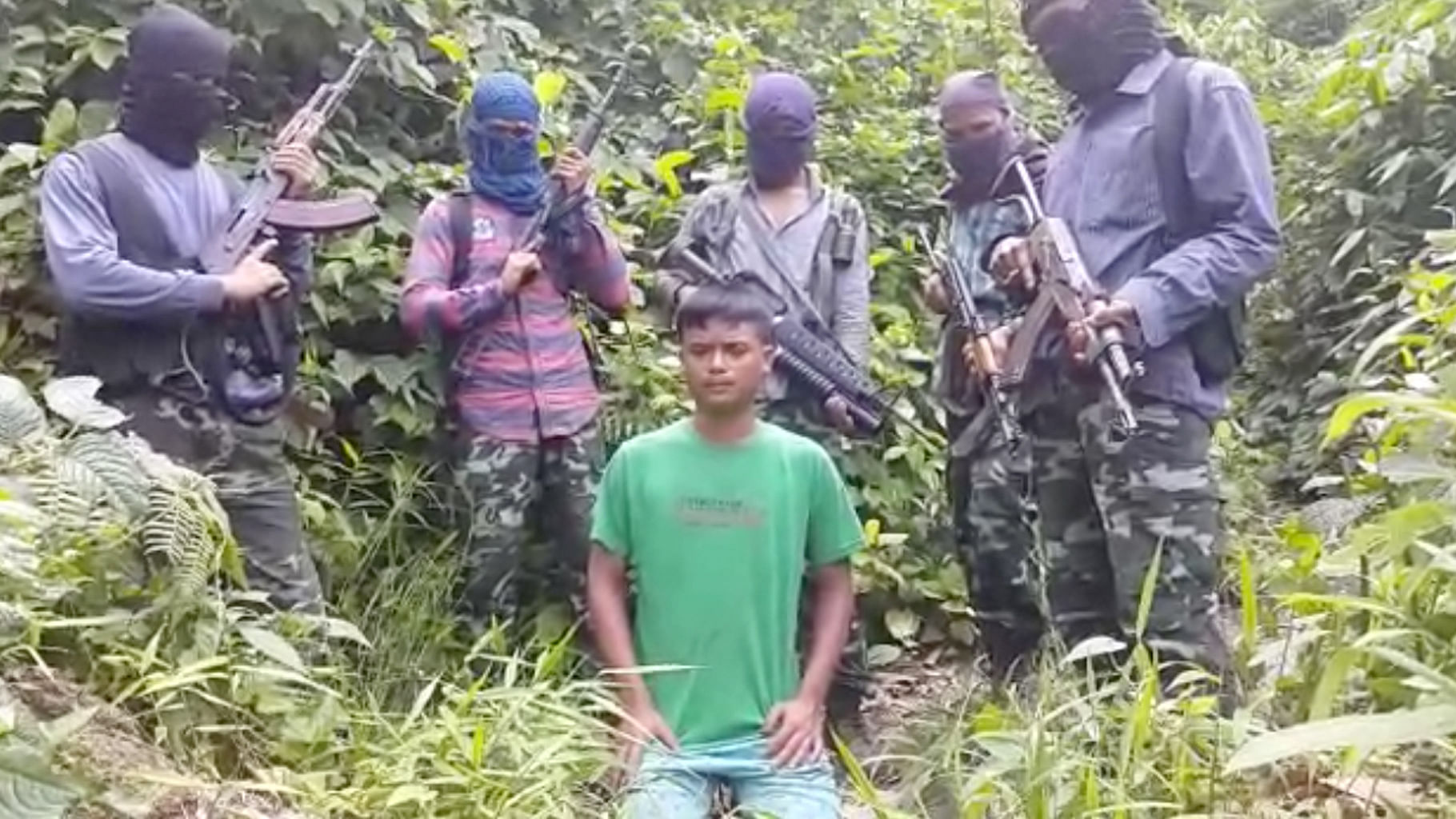 A screenshot of the video shared by suspected ULFA militants. (Photo Courtesy: Anjana Dutta)