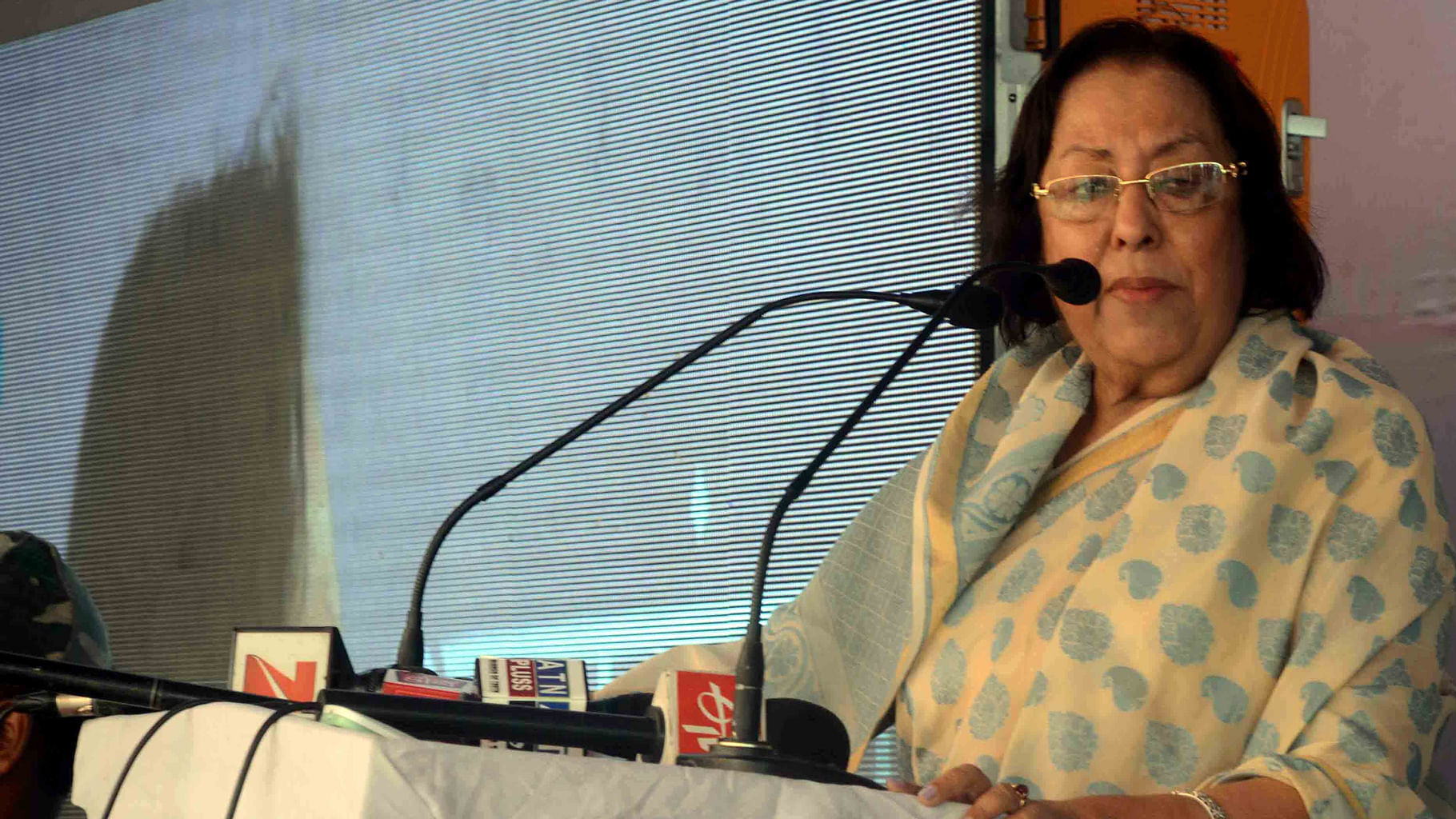 Following her resignation on ‘age’ grounds last month, former Union Minister in the NDA cabinet, Najma Heptulla was sworn-in as the Governor of Manipur on Sunday. (Photo: IANS)