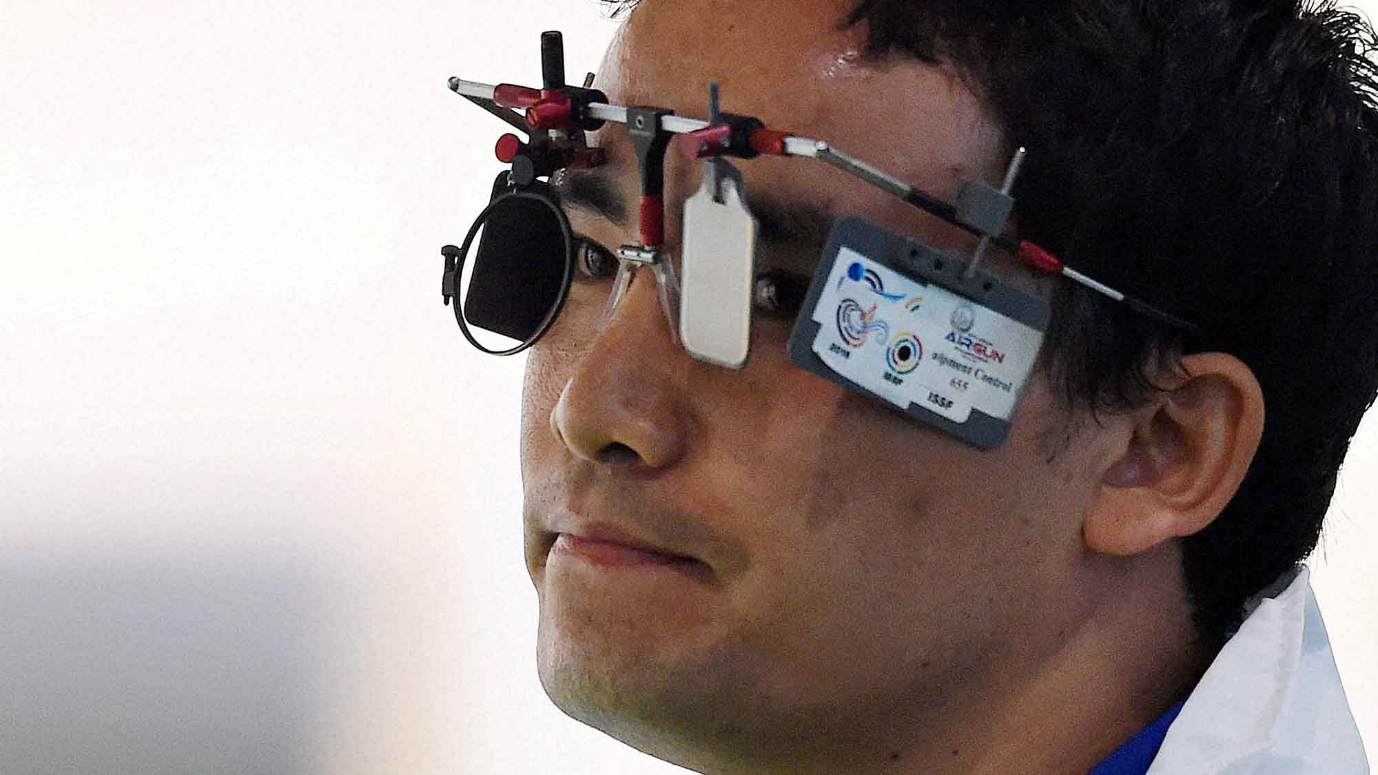 Rio de Janeiro: India’s Jitu Rai reacts during the Men’s 50m Pistol qualifying round at the Summer Olympic. (Photo: PTI)