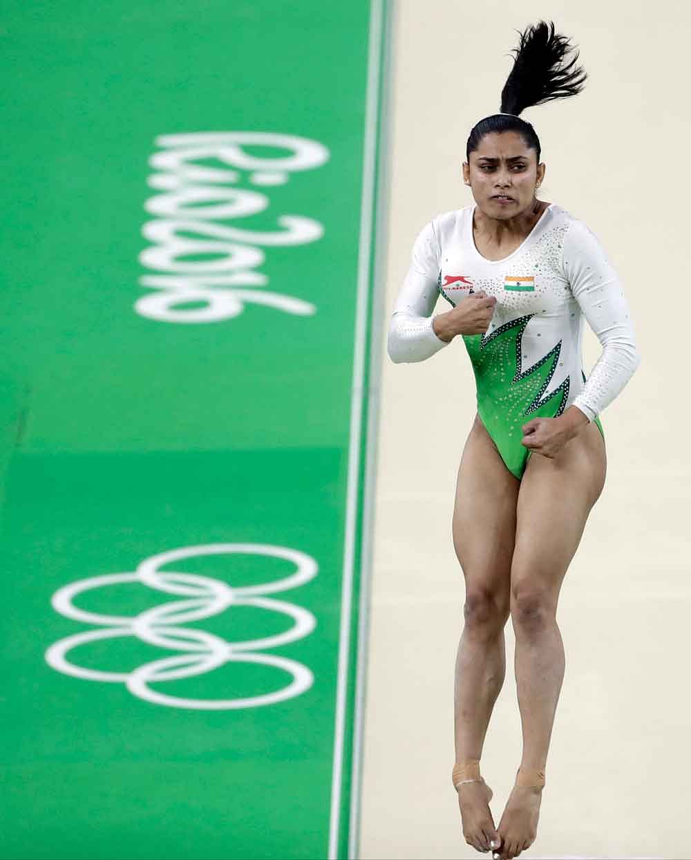 The first Indian female gymnast to qualify for the Olympics.