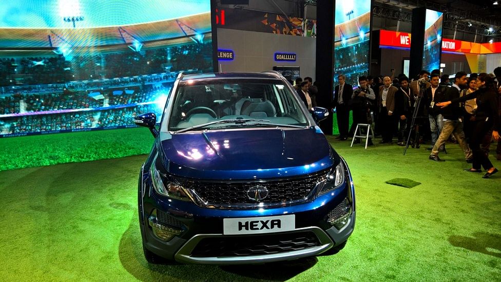 Tata Hexa at the Auto Expo 2016. (Photo: <b>The Quint</b>)