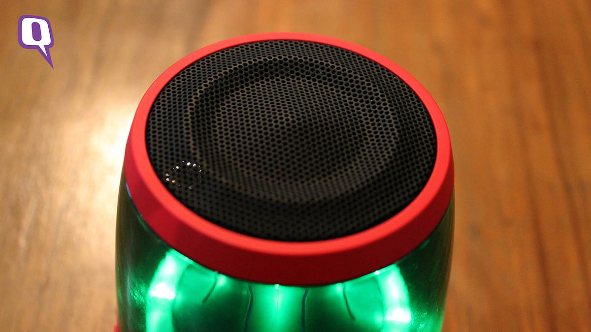 The small-size wireless speaker lets you talk on the phone hands-free as well. 