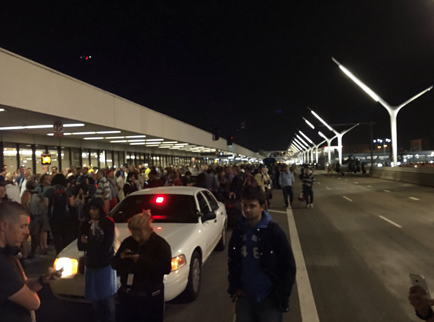 LA police said they were searching the airport and taking all precautions  to ensure the public’s safety.