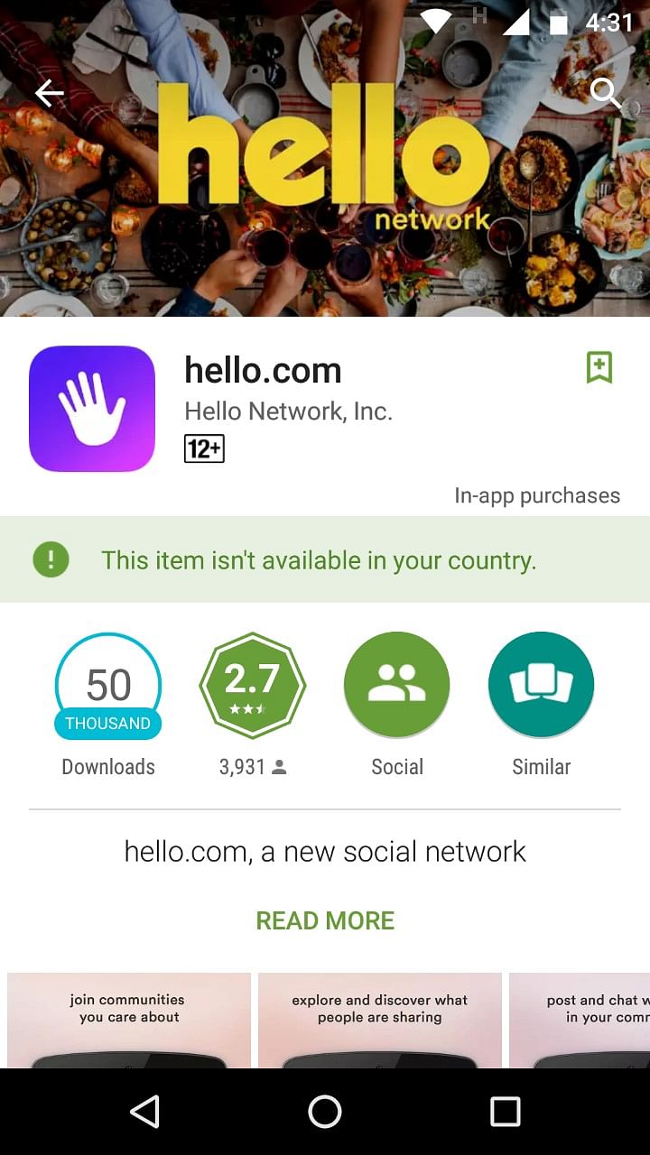 Hello lets you connect with people who share the same interests as you. 