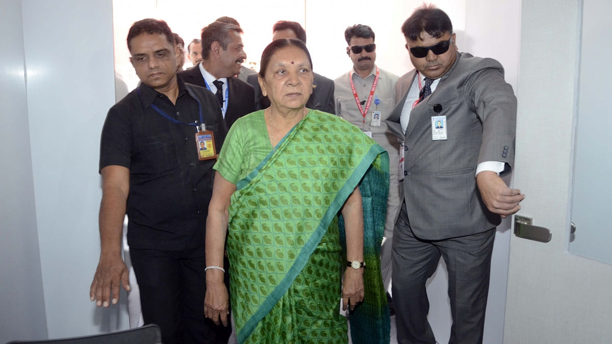 

Anandiben Patel was present on the dais on Thursday night when young Patidars disrupted the rally.