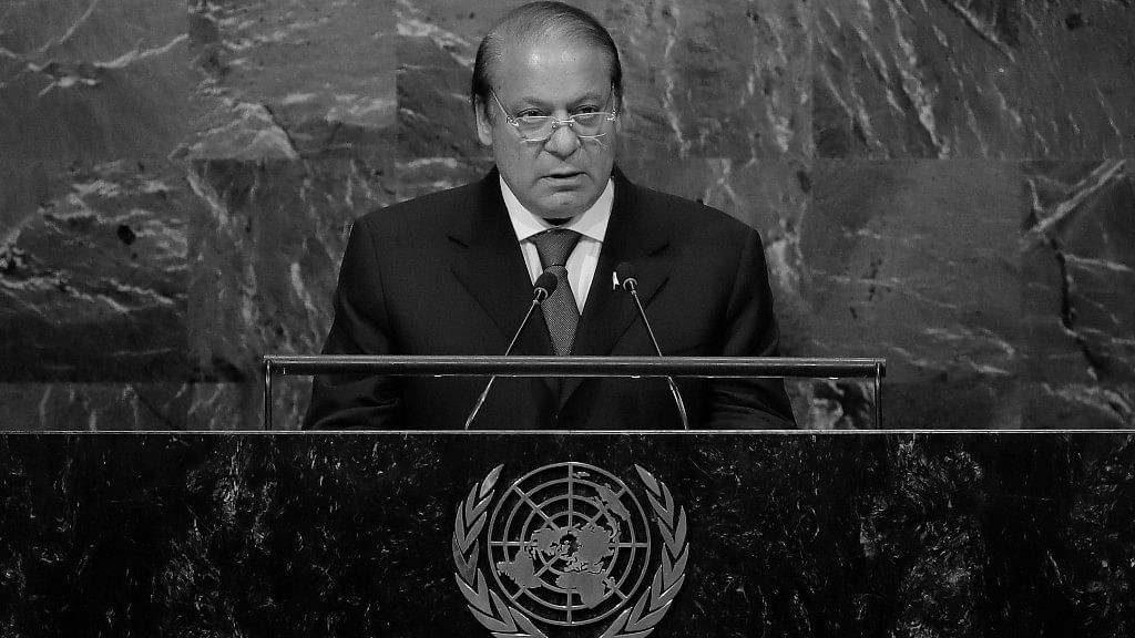

Pakistani Prime Minister Nawaz Sharif at the United Nations General Assembly (UNGA).&nbsp;