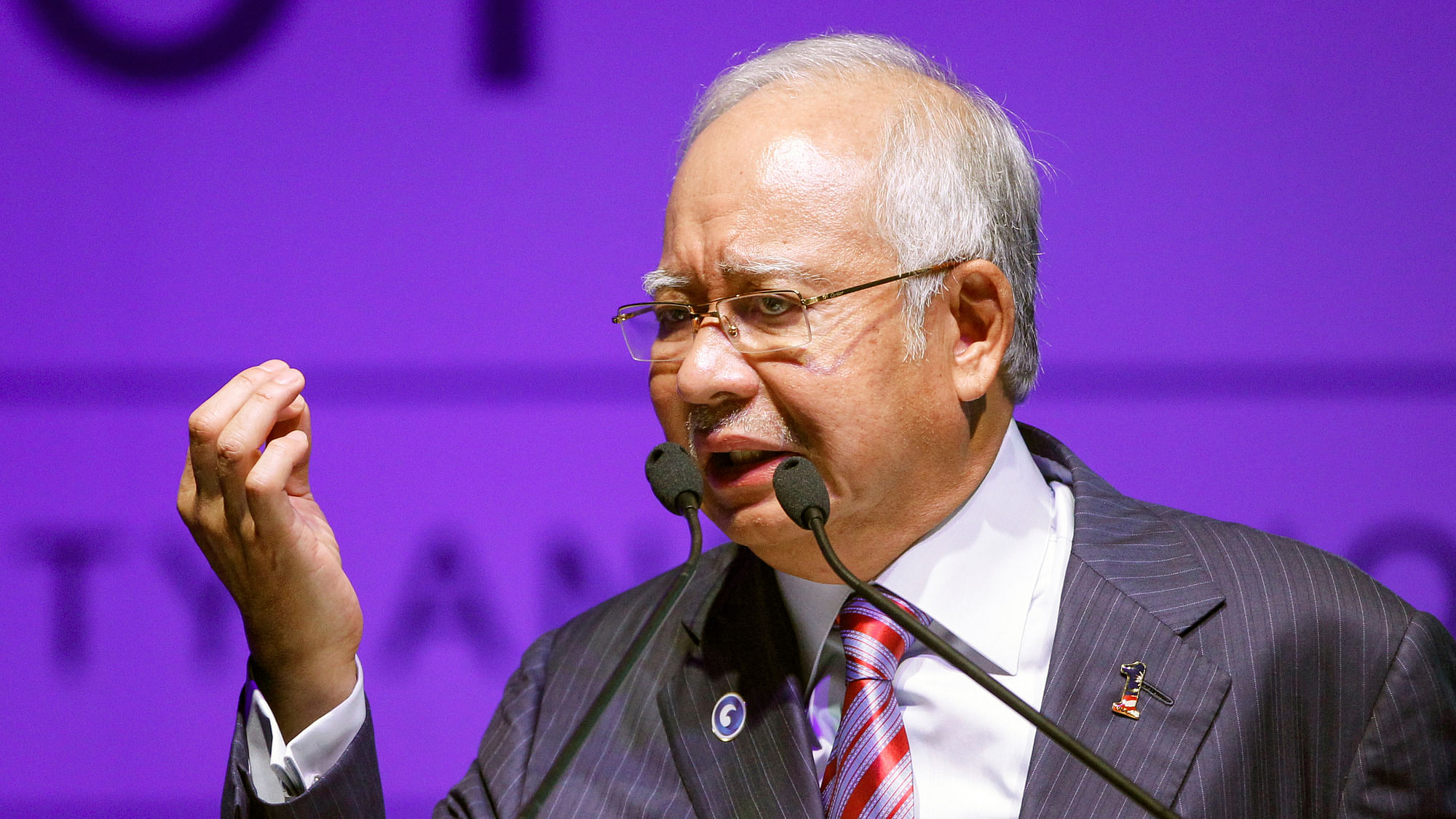Malaysia’s Prime Minister Najib Razak speaks during National Blue Ocean Strategy conference in Putrajaya, Malaysia. (Photo: AP)