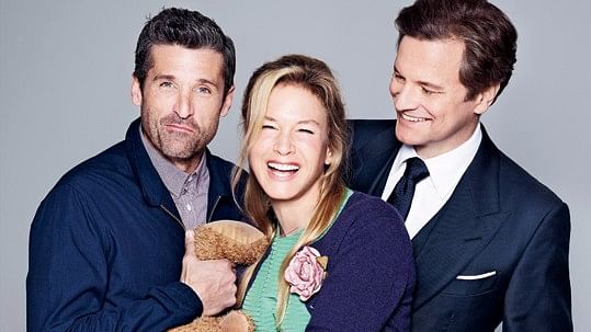 Patrick Dempsey, Renée Zellweger and Colin Firth in <i>Bridget Jones’s Baby.</i>