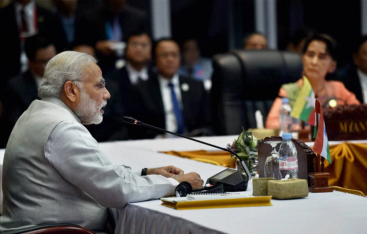 Prime Minster Narendra Modi speaking at the ASEAN summit. (Photo: PTI)