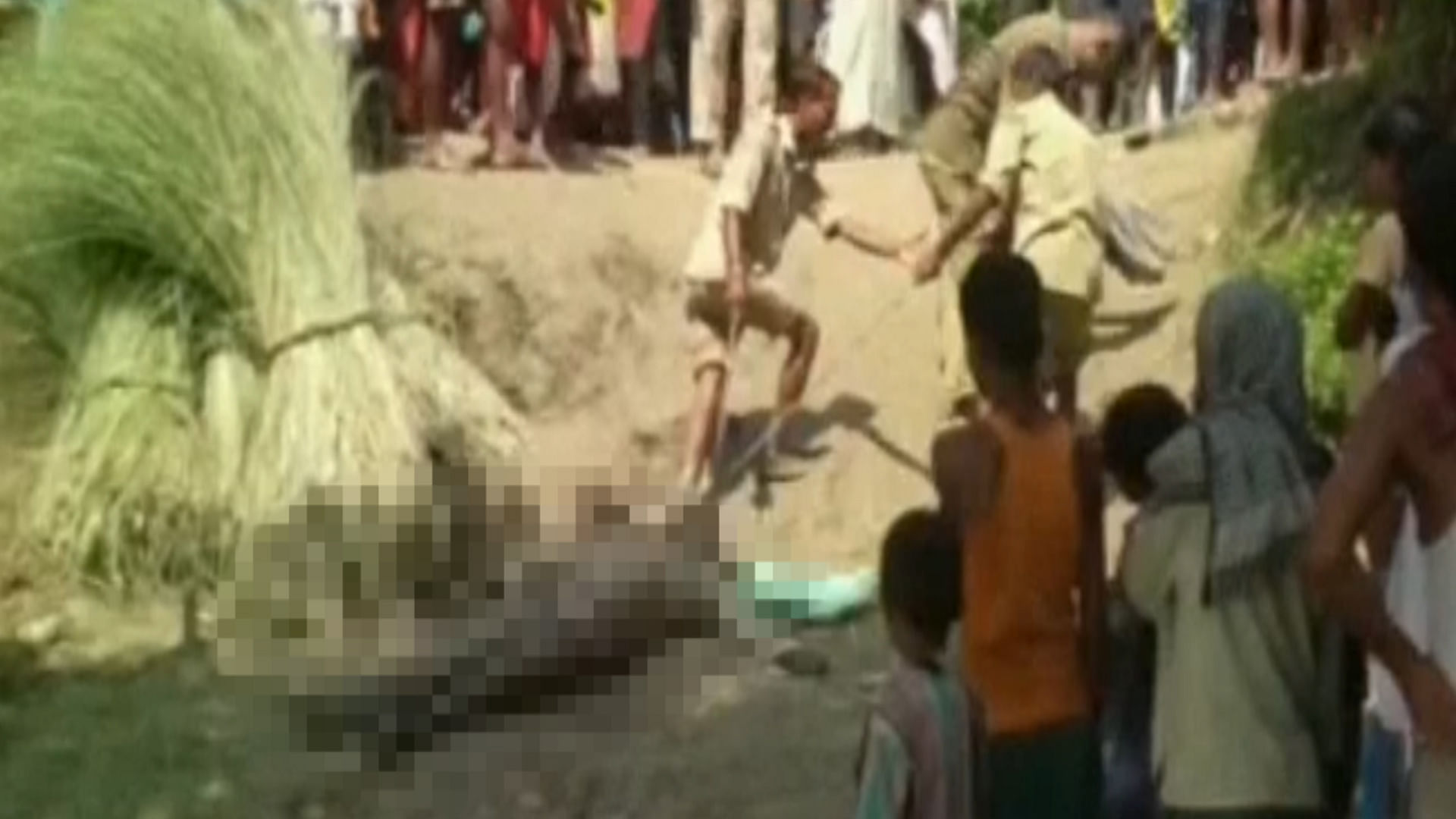 Police dragging out the corpse. (Photo: ANI Screengrab)