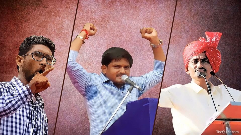 New leaders like Hardik Patel and Jignesh Mevani are challenging the status quo in Indian politics. (Photo: <b>The Quint</b>)