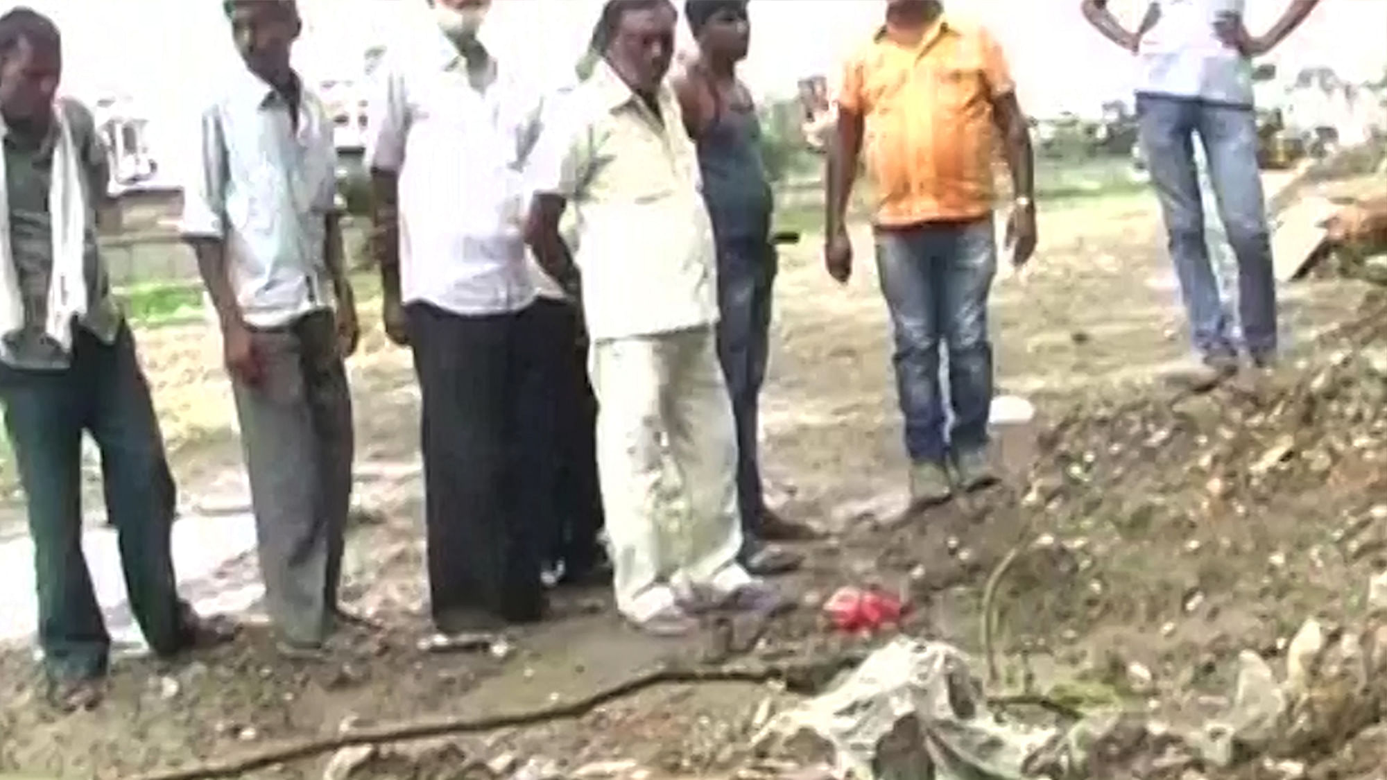 A newborn baby was found buried alive near a park in Sitapur, Uttar Pradesh. (Photo: ANI screengrab)