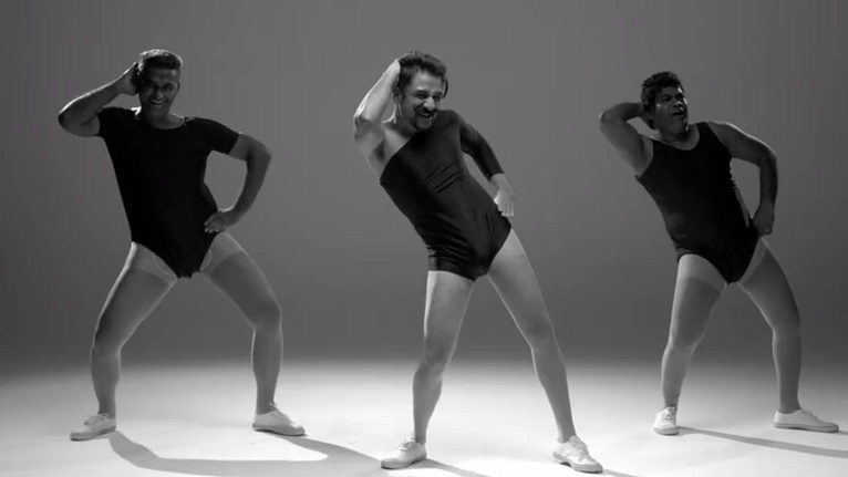 Vir Das teaching Indian men how to get those moves. (Screen grabs from Vir Das’s <i>Nacho </i>video)