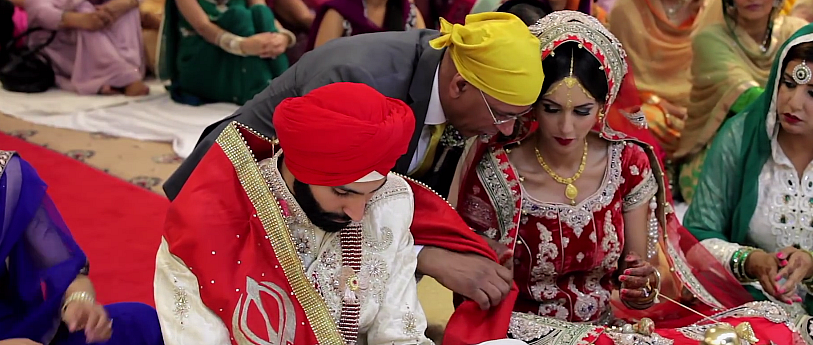 A Sikh couple getting married in the UK. (Photo Courtesy: YouTube screengrab)