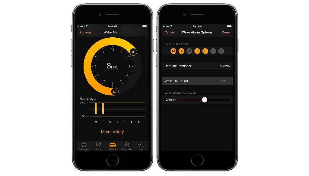 Alarm offers more features now. (Photo Courtesy: Apple)