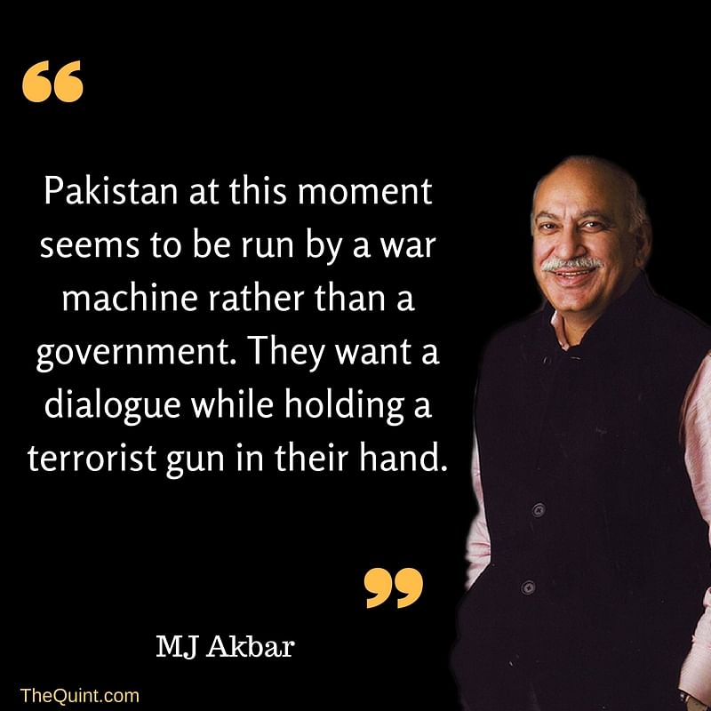 MJ Akbar lashed out at Nawaz Sharif’s UNGA speech, calling it full of threats and bluster. 